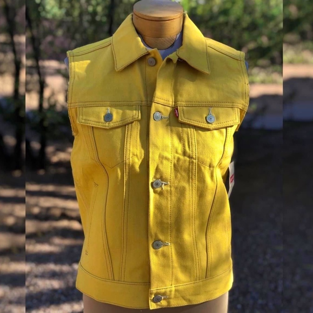 Yellow Denim Vest
